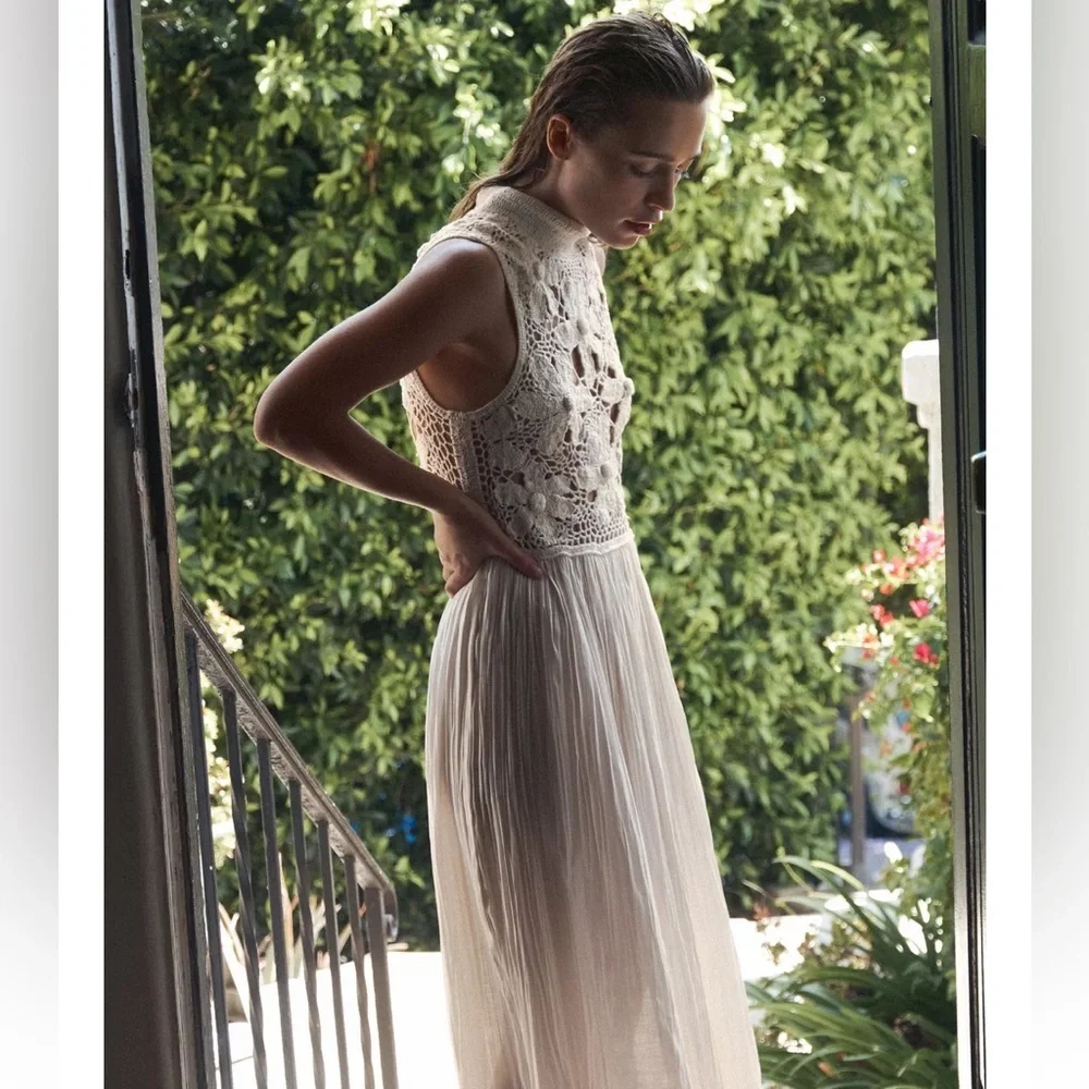Zara Floral Embroidery Combination Dress - Picture 7 of 11